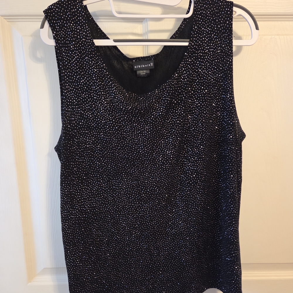 Elegant Black and White Tank Top Date Night Or Party Ready